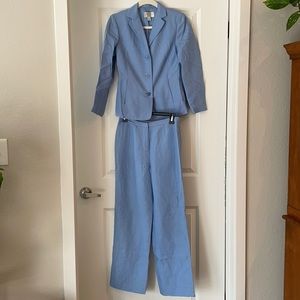 2 piece blue pant suit